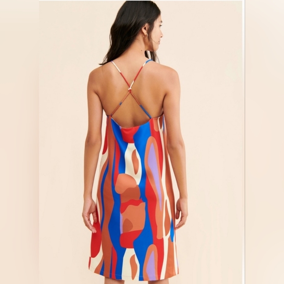 Hosjberg Greta Adele Slip Dress New Anthropologie Retro Mod 70's Pucci S… - Picture 3 of 15